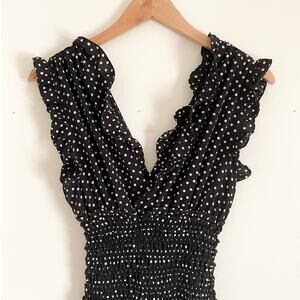 NWT Max Studio Ruffle Polka Dot Jumpsuit S